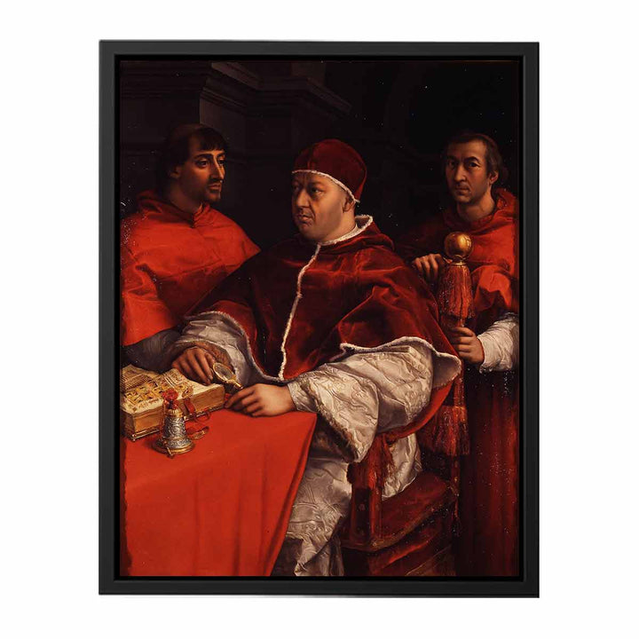 Pope Leo X with Cardinals Giulio de' Medici and Luigi de' Rossi [detail: 1]