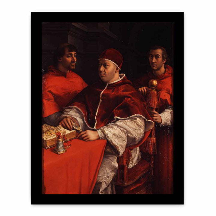 Pope Leo X with Cardinals Giulio de' Medici and Luigi de' Rossi [detail: 1]