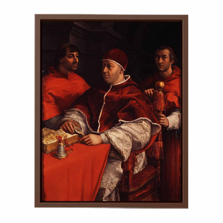 Pope Leo X with Cardinals Giulio de' Medici and Luigi de' Rossi [detail: 1]