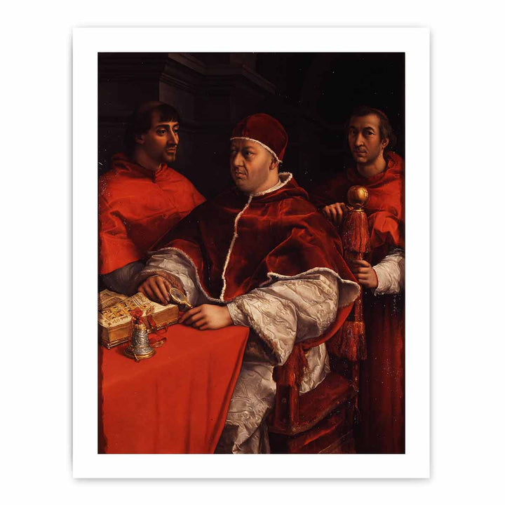 Pope Leo X with Cardinals Giulio de' Medici and Luigi de' Rossi [detail: 1]