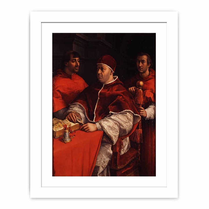 Pope Leo X with Cardinals Giulio de' Medici and Luigi de' Rossi [detail: 1]