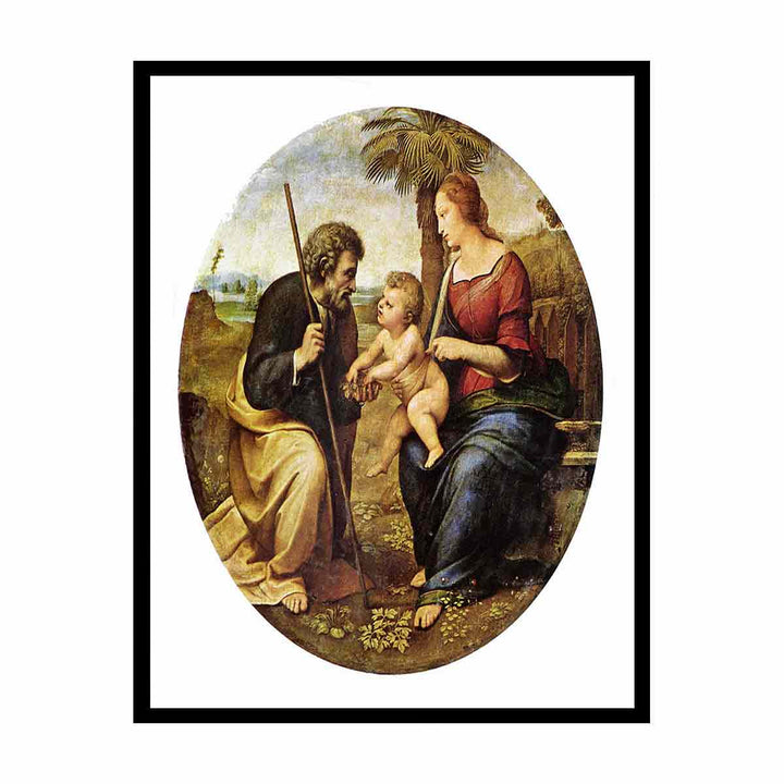 Holy Family under a palm tree, Tondo