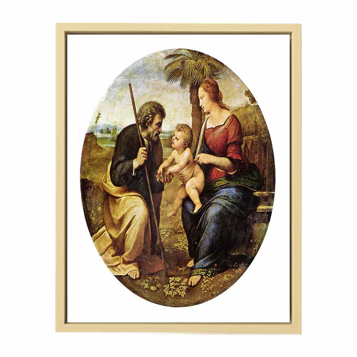 Holy Family under a palm tree, Tondo