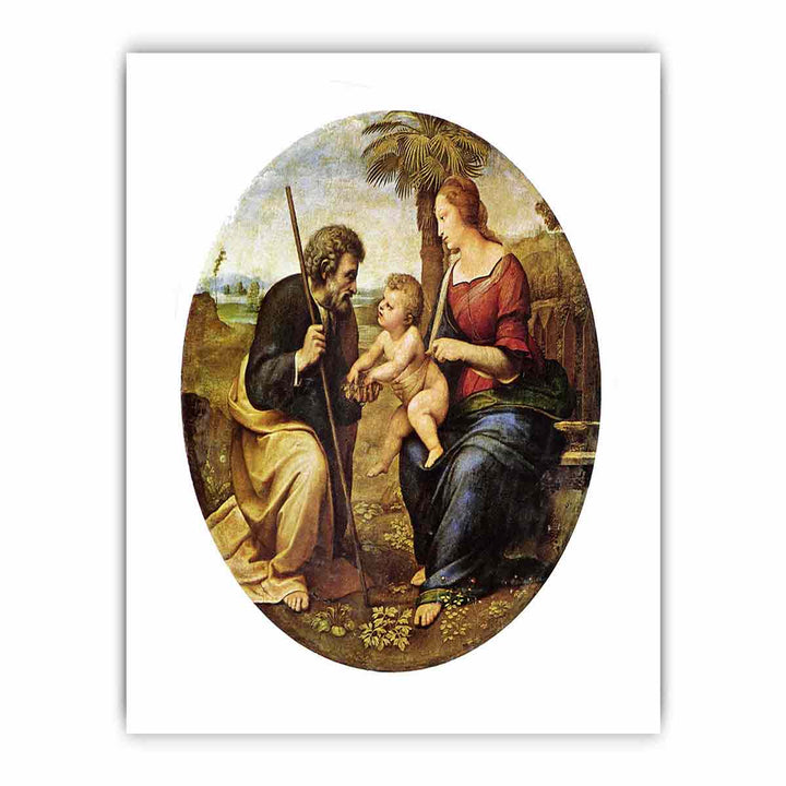 Holy Family under a palm tree, Tondo