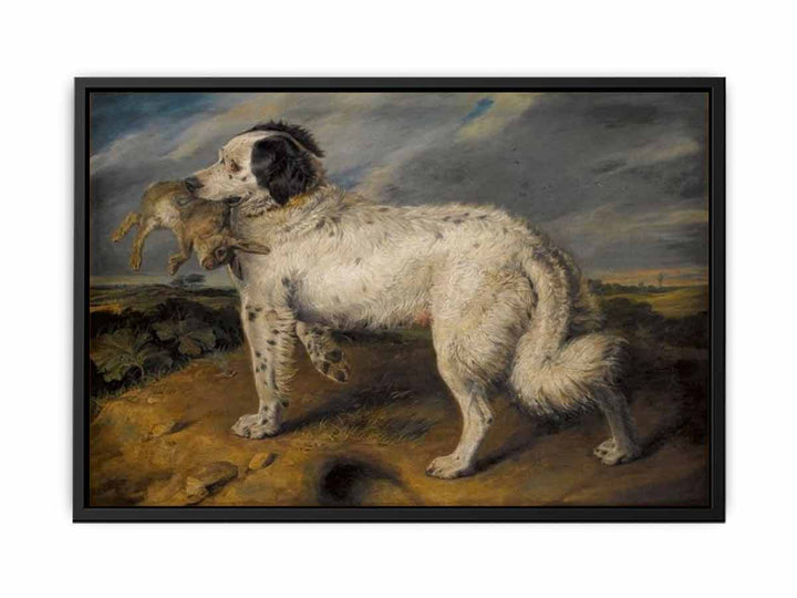 The Champion; Venus, a Landseer Newfoundland with a rabbit, 45.5 by 55.5 in (116 by 141 cm)