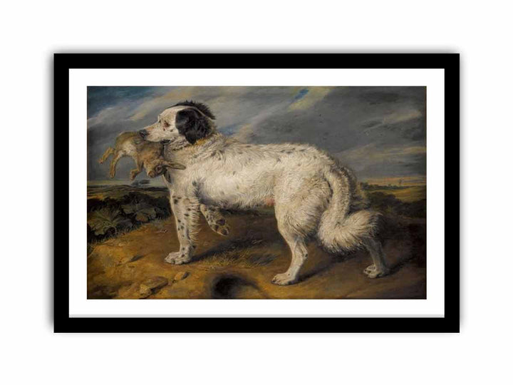 The Champion; Venus, a Landseer Newfoundland with a rabbit, 45.5 by 55.5 in (116 by 141 cm)