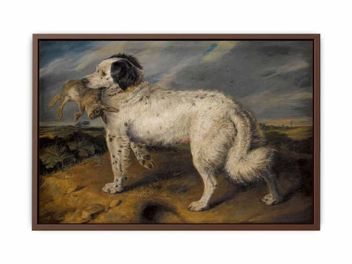 The Champion; Venus, a Landseer Newfoundland with a rabbit, 45.5 by 55.5 in (116 by 141 cm)