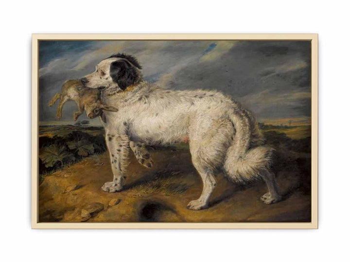 The Champion; Venus, a Landseer Newfoundland with a rabbit, 45.5 by 55.5 in (116 by 141 cm)