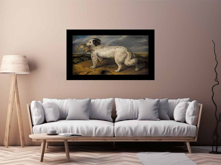 The Champion; Venus, a Landseer Newfoundland with a rabbit, 45.5 by 55.5 in (116 by 141 cm)