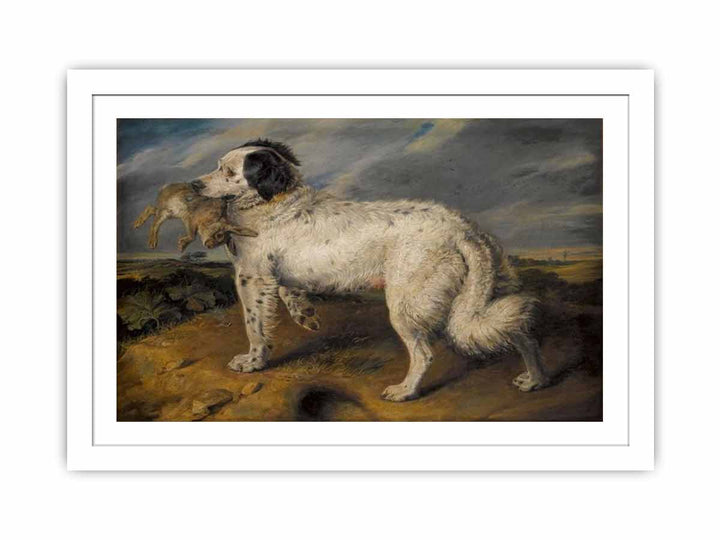 The Champion; Venus, a Landseer Newfoundland with a rabbit, 45.5 by 55.5 in (116 by 141 cm)