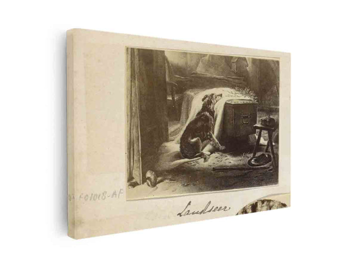 Fotoreproductie van een schilderij van Edwin Henry Landseer Old Shepherd's chief Mourner Landseer (titel op object), RP-F-F01018-AF