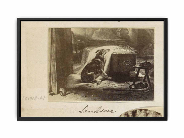 Fotoreproductie van een schilderij van Edwin Henry Landseer Old Shepherd's chief Mourner Landseer (titel op object), RP-F-F01018-AF