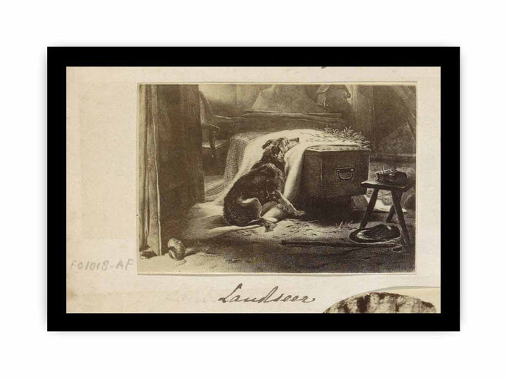 Fotoreproductie van een schilderij van Edwin Henry Landseer Old Shepherd's chief Mourner Landseer (titel op object), RP-F-F01018-AF