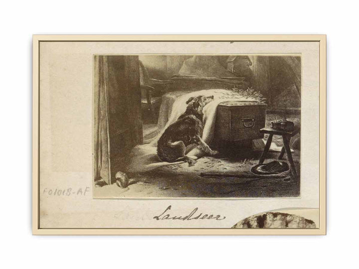 Fotoreproductie van een schilderij van Edwin Henry Landseer Old Shepherd's chief Mourner Landseer (titel op object), RP-F-F01018-AF