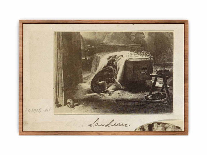 Fotoreproductie van een schilderij van Edwin Henry Landseer Old Shepherd's chief Mourner Landseer (titel op object), RP-F-F01018-AF