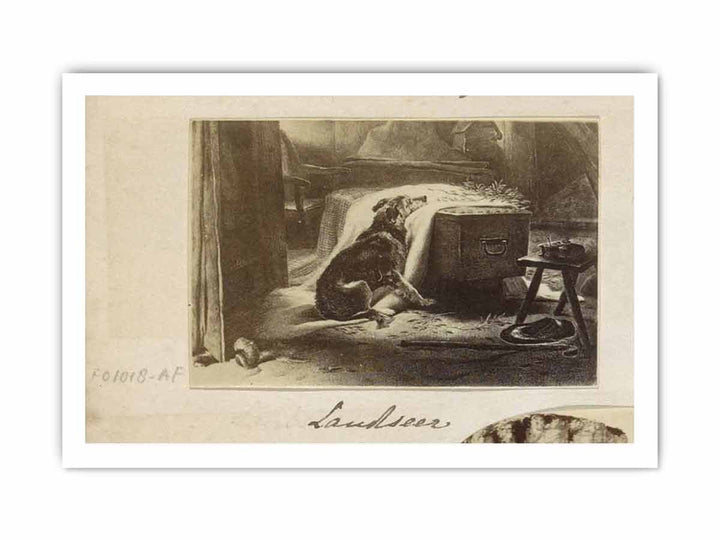 Fotoreproductie van een schilderij van Edwin Henry Landseer Old Shepherd's chief Mourner Landseer (titel op object), RP-F-F01018-AF