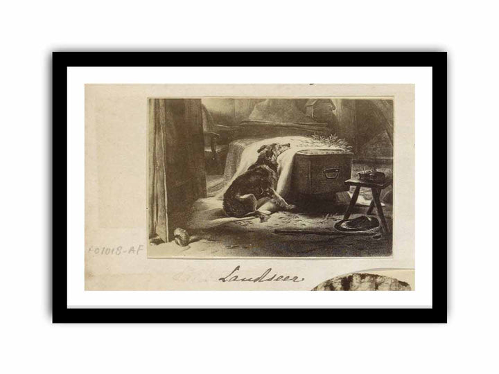 Fotoreproductie van een schilderij van Edwin Henry Landseer Old Shepherd's chief Mourner Landseer (titel op object), RP-F-F01018-AF