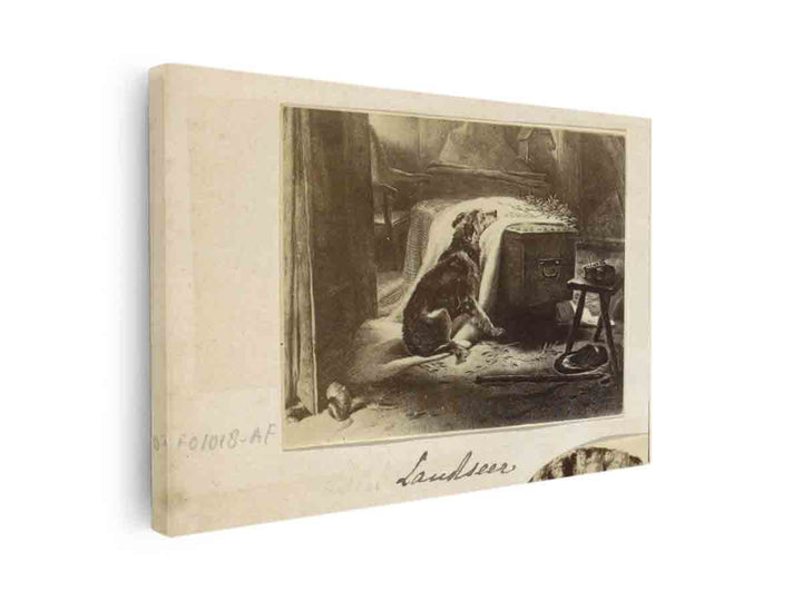 Fotoreproductie van een schilderij van Edwin Henry Landseer Old Shepherd's chief Mourner Landseer (titel op object), RP-F-F01018-AF