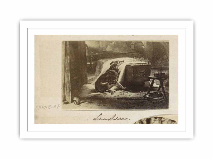 Fotoreproductie van een schilderij van Edwin Henry Landseer Old Shepherd's chief Mourner Landseer (titel op object), RP-F-F01018-AF