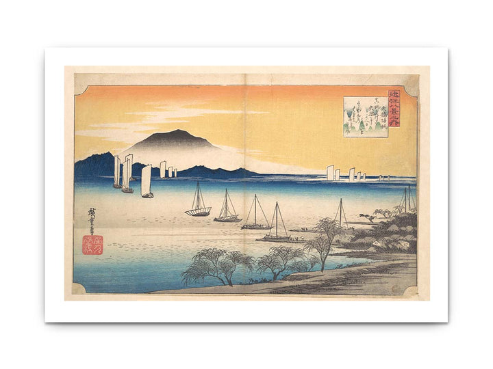 Sailing Boats Returning to Yabase, Lake Biwa