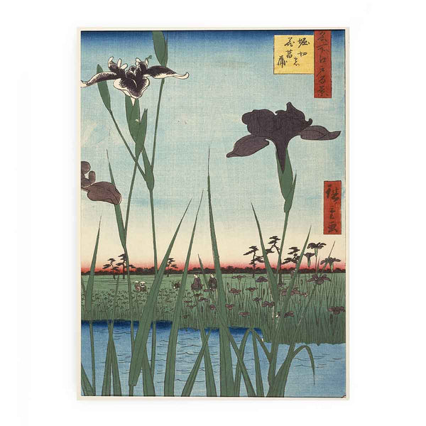 Horikiri Iris Garden (Horikiri no hanashōbu), from the series One Hundred Famous Views of Edo (Meisho Edo hyakkei)