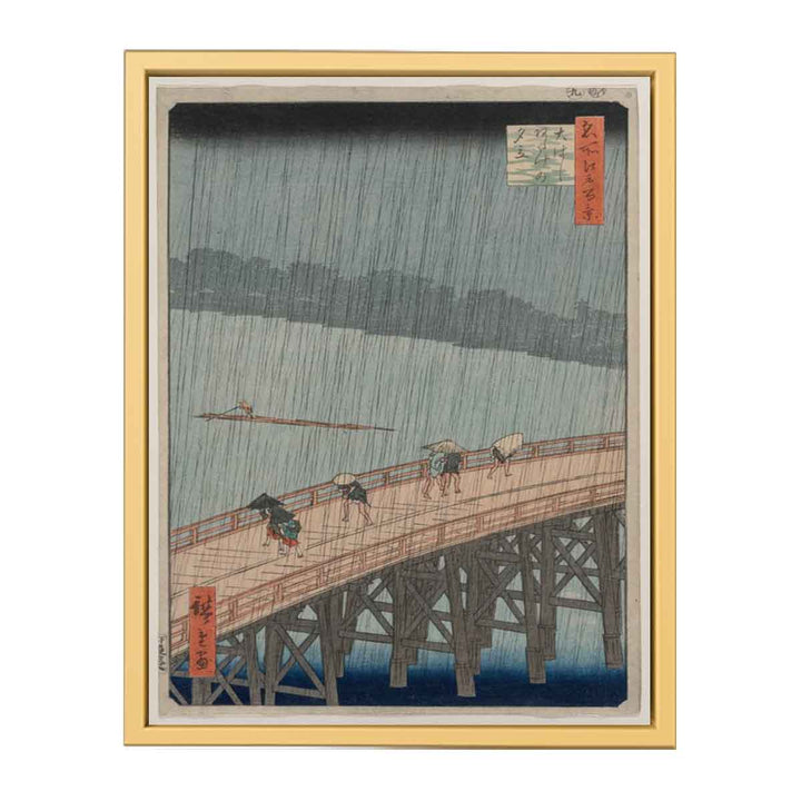 Sudden Shower over Shin-Ōhashi Bridge and Atake, from the series One Hundred Famous Views of Edo