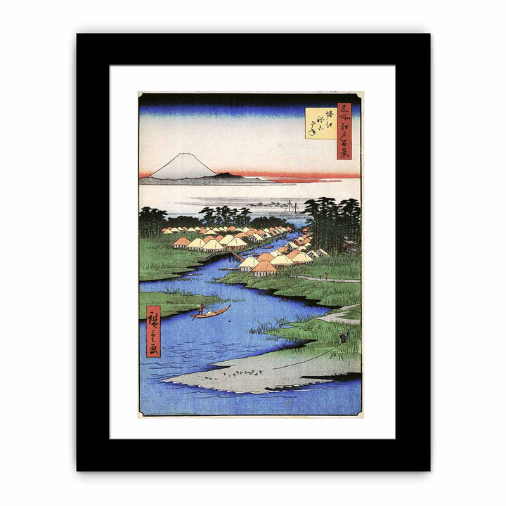 Hiroshige Men poling boats past a bank with willows