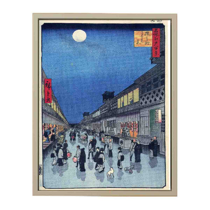 Hiroshige, Night View of Saruwaka-machi