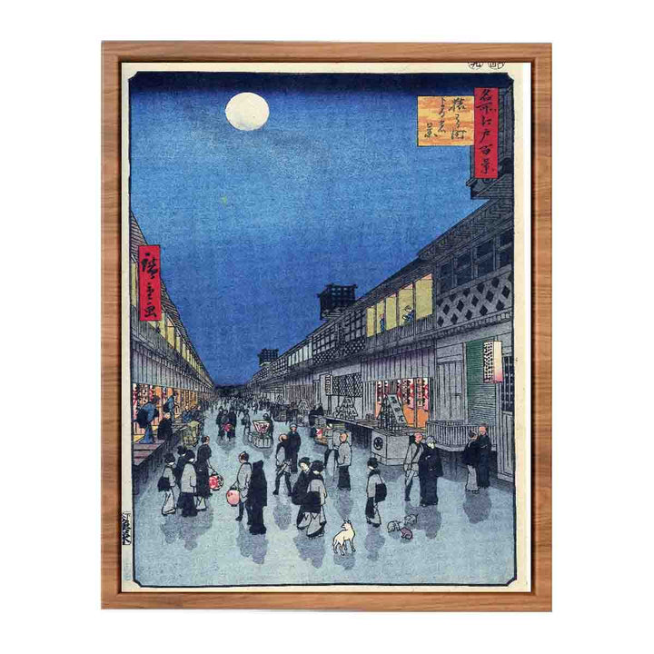 Hiroshige, Night View of Saruwaka-machi