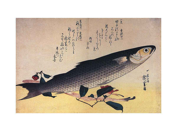 Hiroshige Grey mullet and camellia