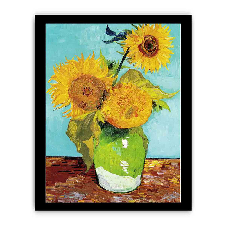 Sunflowers on Green By Van Gogh