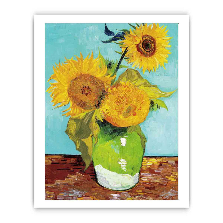 Sunflowers on Green By Van Gogh