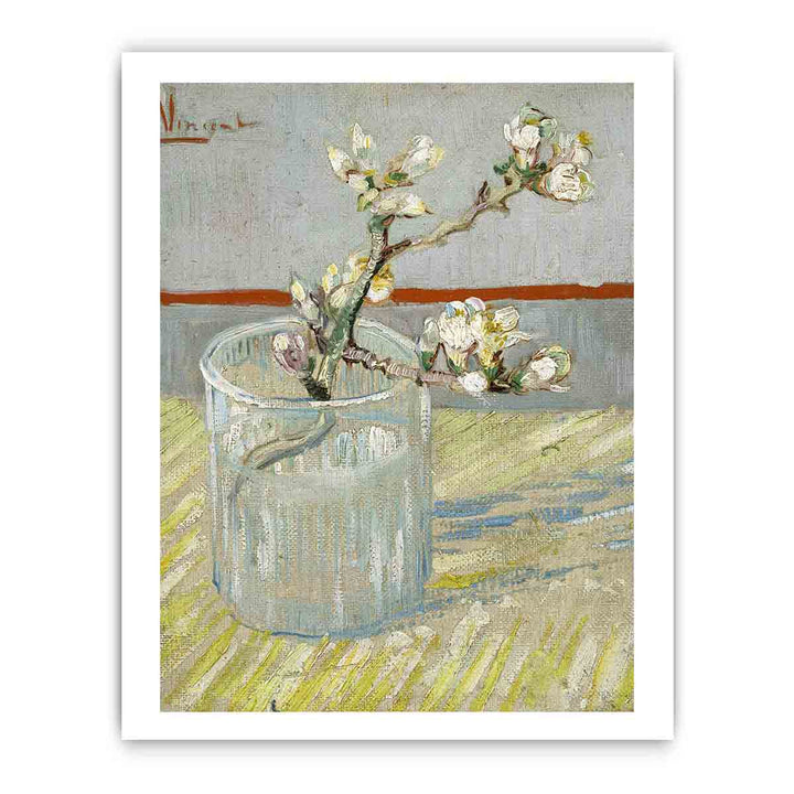 Sprig Of Flowering Almond In A Vase By Van Gogh