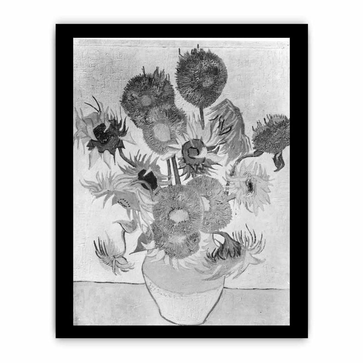 Sunflower Black & White by Van Gogh