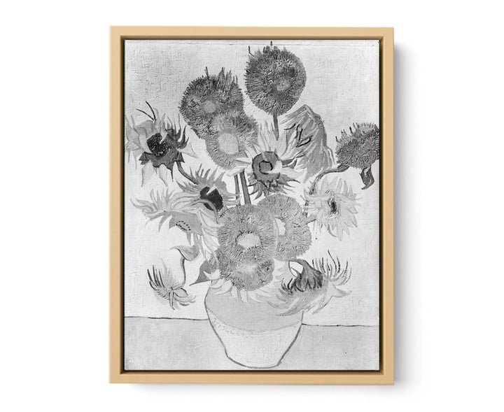 Sunflower Black & White by Van Gogh