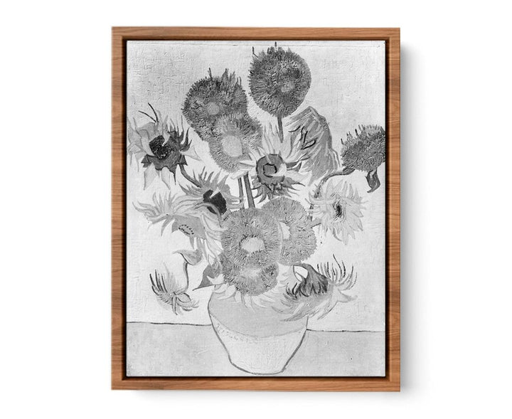 Sunflower Black & White by Van Gogh