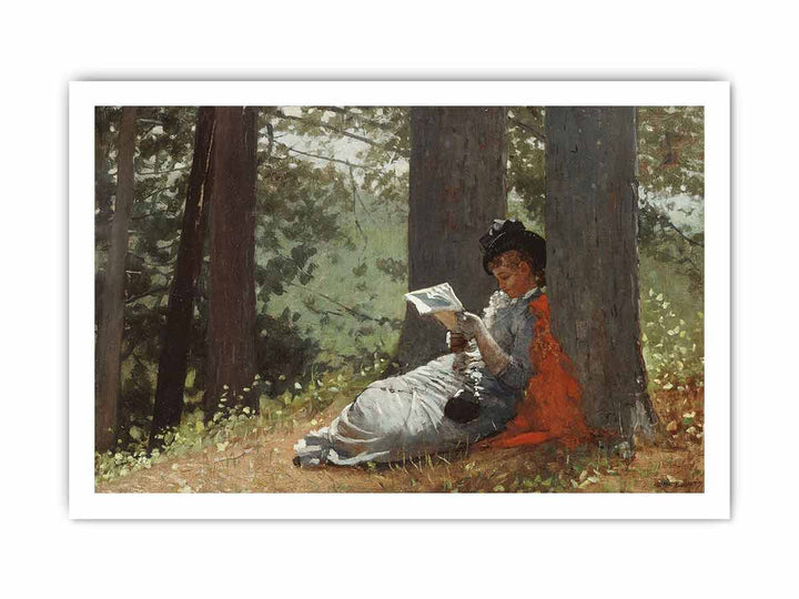 Girl Reading Under an Oak Tree