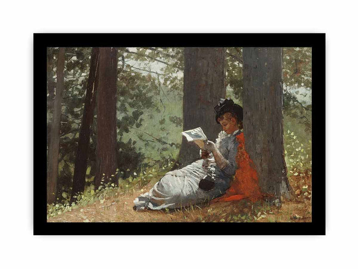 Girl Reading Under an Oak Tree