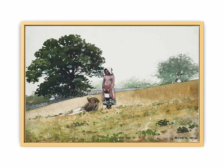 Boy and Girl on a Hillside