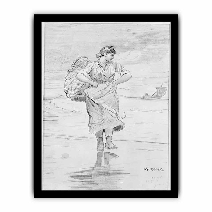 A Fisher Girl on Beach