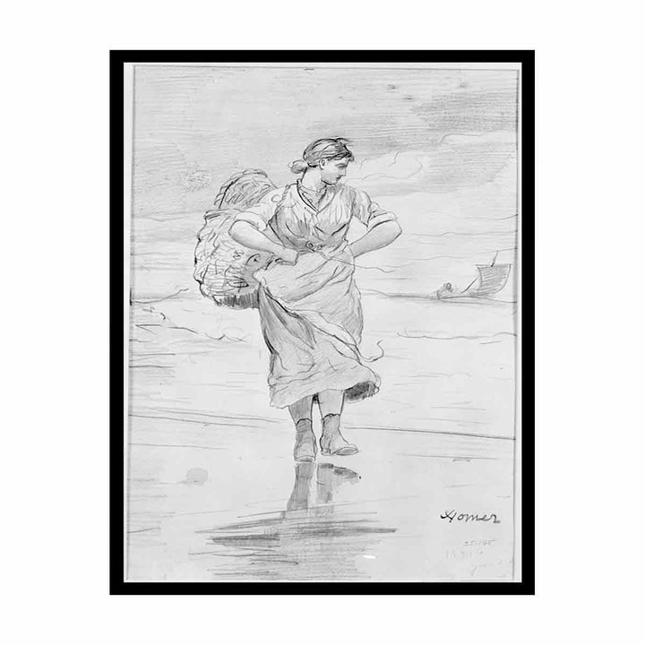 A Fisher Girl on Beach