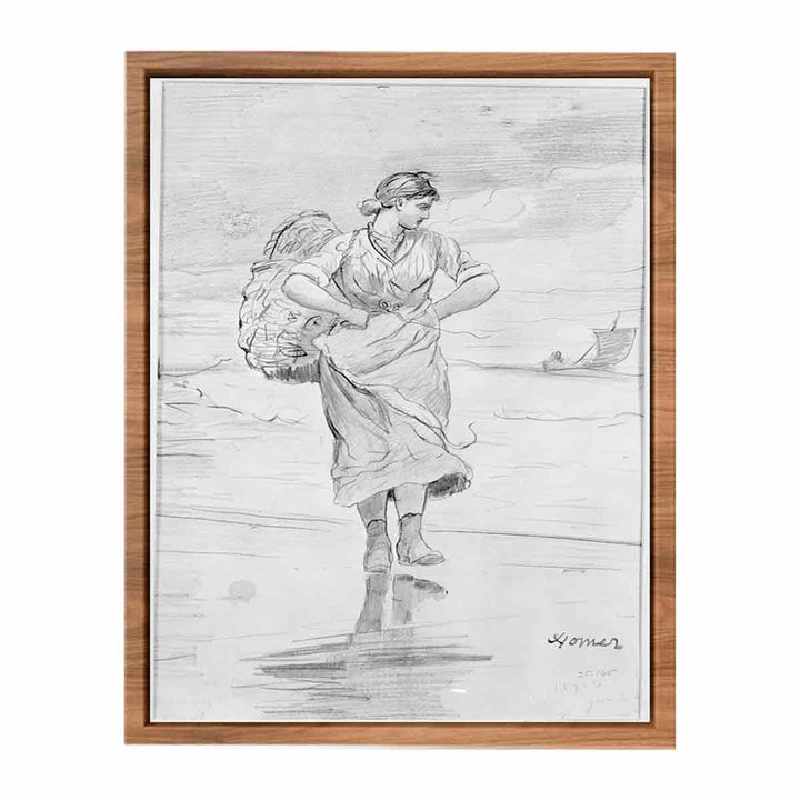 A Fisher Girl on Beach