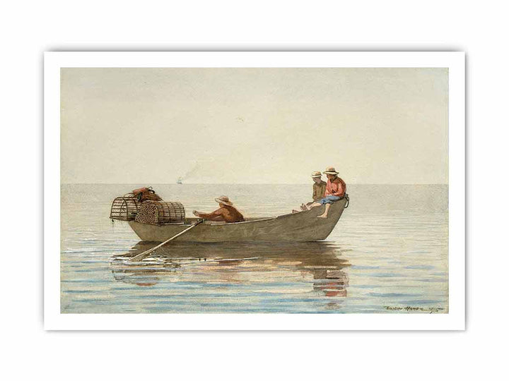 Three Boys in a Dory with Lobster Pots