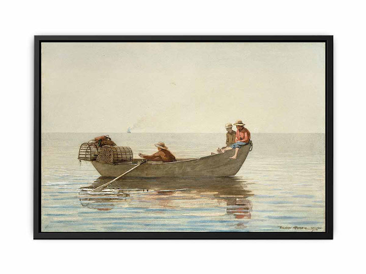 Three Boys in a Dory with Lobster Pots