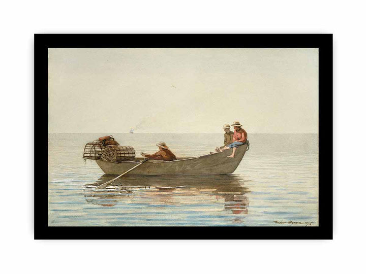 Three Boys in a Dory with Lobster Pots