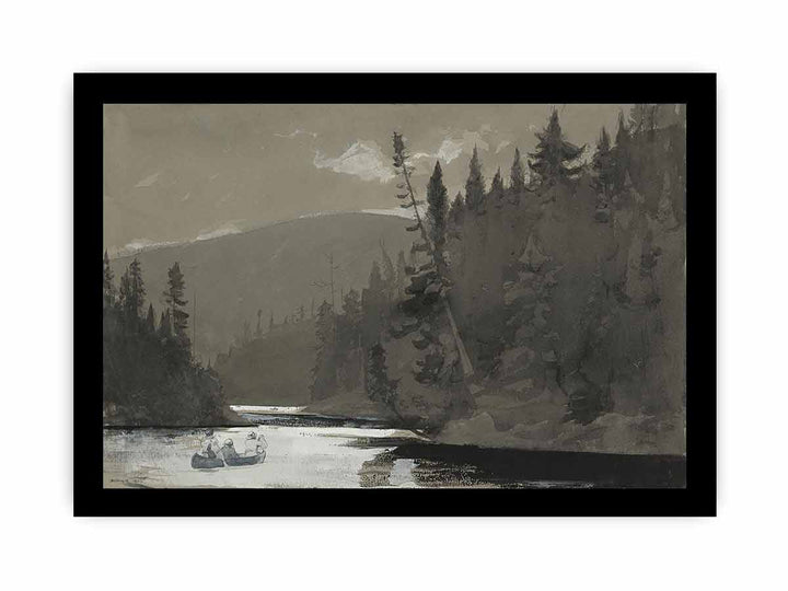 Three men in a canoe