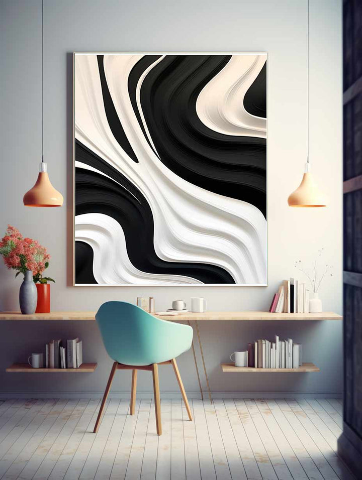 Black And White Abstract Painting