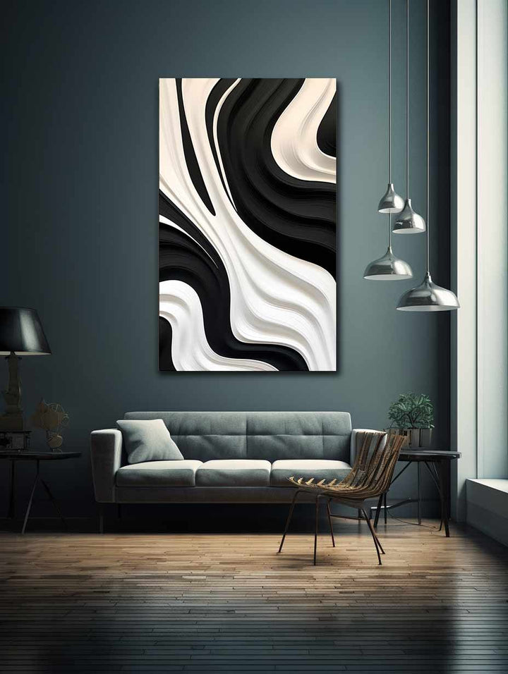 Black And White Abstract Painting