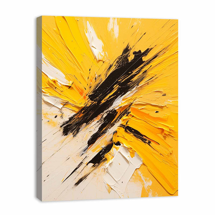 Knife Art Abstract Yellow Painting