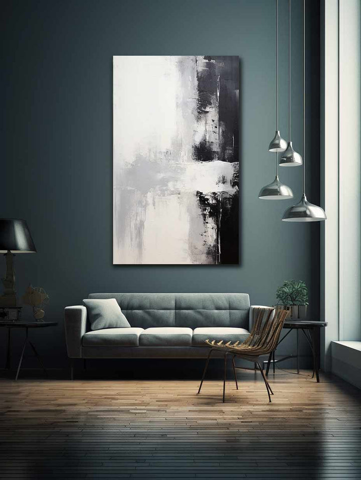 Black White Abstract Painting